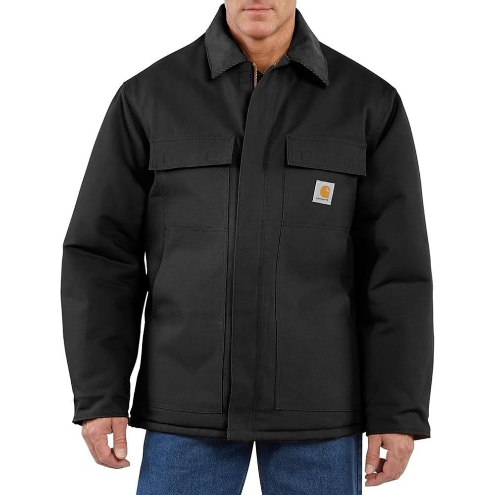 Carhartt Men’s Loose Fit Firm Duck Insulated Traditional Coat Black - Large Tall